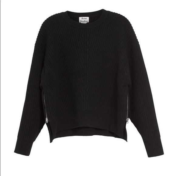 Acne Studios Java Cropped Ribbed Wool Sweater S - Picture 2 of 8